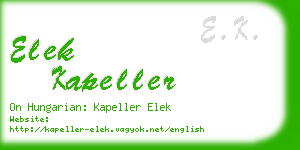 elek kapeller business card